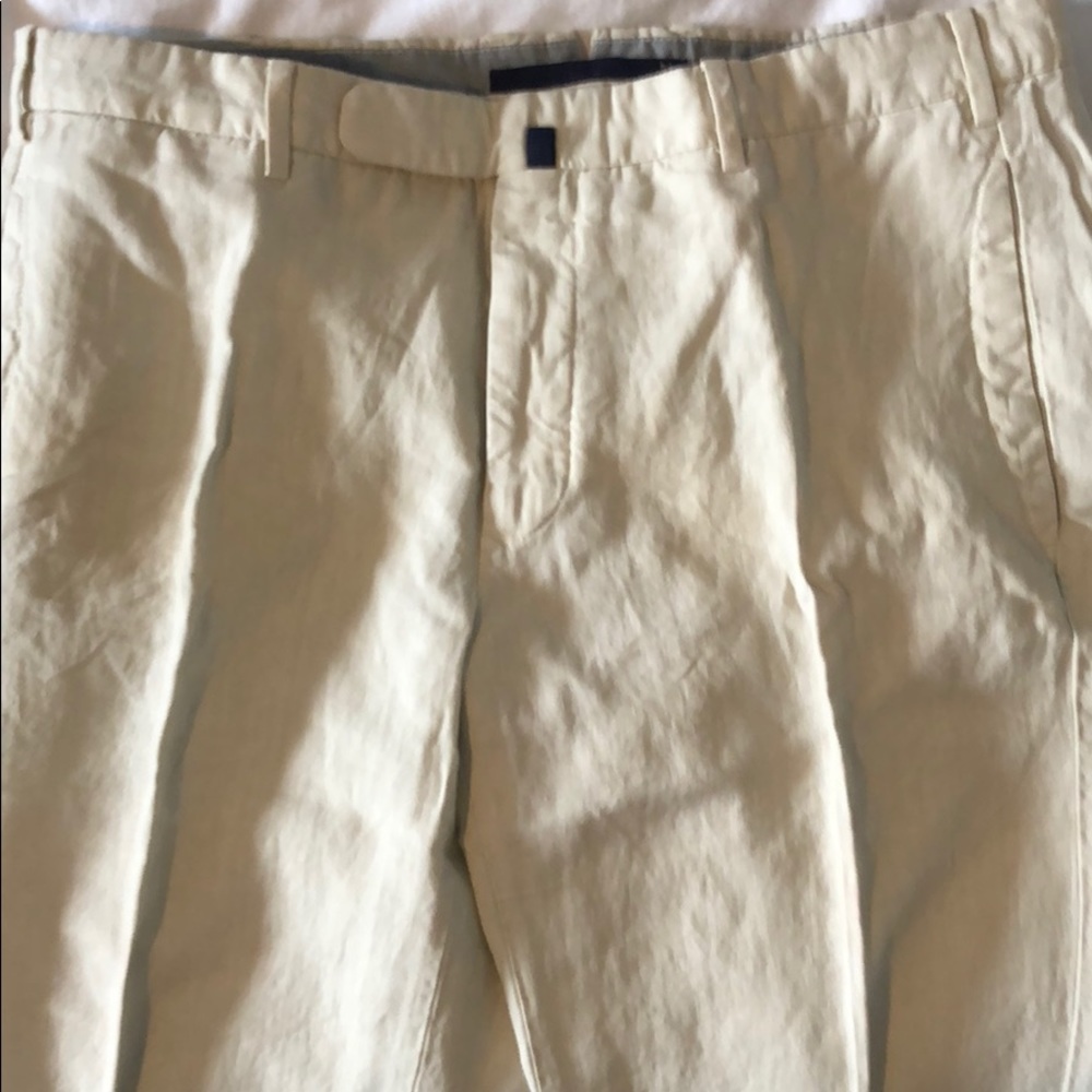 Men’s linen Incotex dress pants.